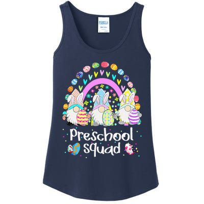 Funny Preschool Squad Teacher Gnome Rainbow Easter Day Gift Ladies Essential Tank