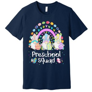 Funny Preschool Squad Teacher Gnome Rainbow Easter Day Gift Premium T-Shirt