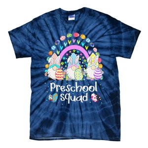 Funny Preschool Squad Teacher Gnome Rainbow Easter Day Gift Tie-Dye T-Shirt