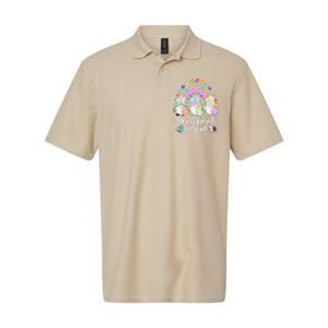 Funny Preschool Squad Teacher Gnome Rainbow Easter Day Gift Softstyle Adult Sport Polo