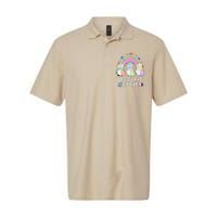 Funny Preschool Squad Teacher Gnome Rainbow Easter Day Gift Softstyle Adult Sport Polo