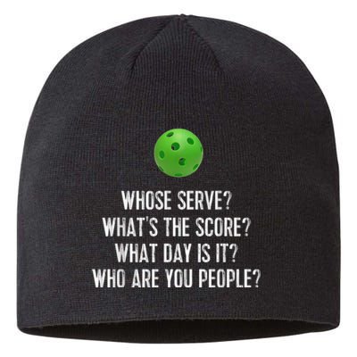 Funny Pickleball Shirt Whose Serve League Pickleball Team Sustainable Beanie