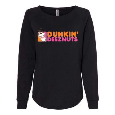 Funny Parody Spoof Dunkin' Deeznuts Design Womens California Wash Sweatshirt