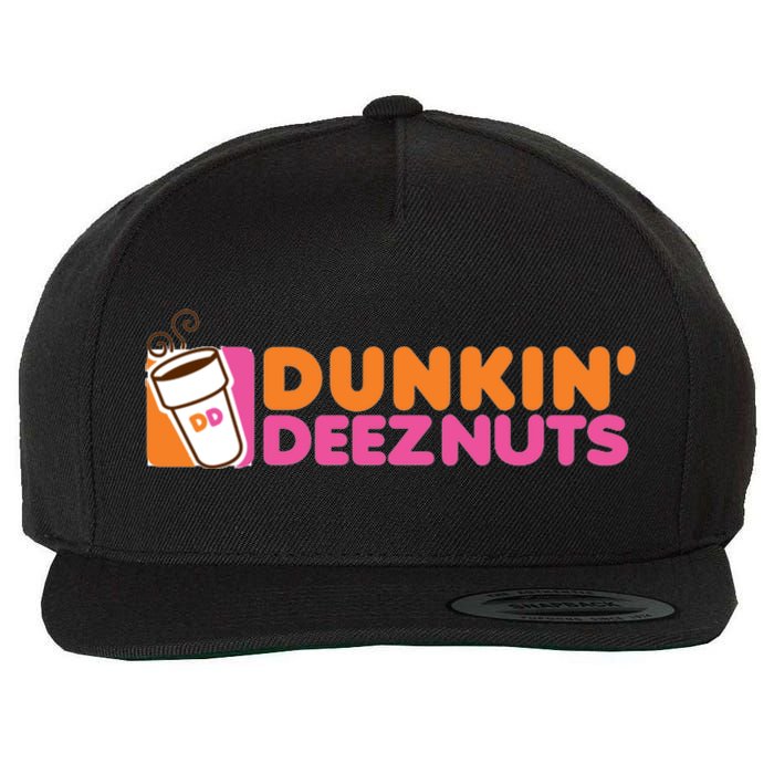 Funny Parody Spoof Dunkin' Deeznuts Design Wool Snapback Cap