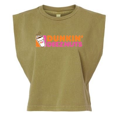 Funny Parody Spoof Dunkin' Deeznuts Design Garment-Dyed Women's Muscle Tee