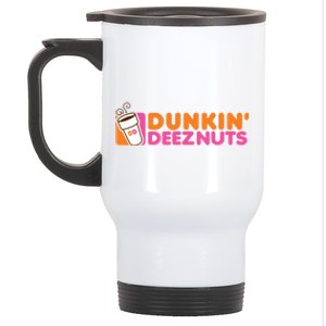 Funny Parody Spoof Dunkin' Deeznuts Design Stainless Steel Travel Mug