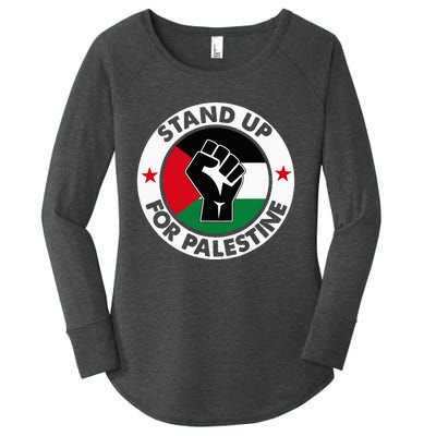 Free Palestine Stand Up For Palestine Women's Perfect Tri Tunic Long Sleeve Shirt