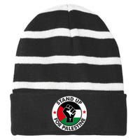 Free Palestine Stand Up For Palestine Striped Beanie with Solid Band