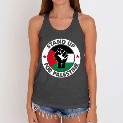 Free Palestine Stand Up For Palestine Women's Knotted Racerback Tank