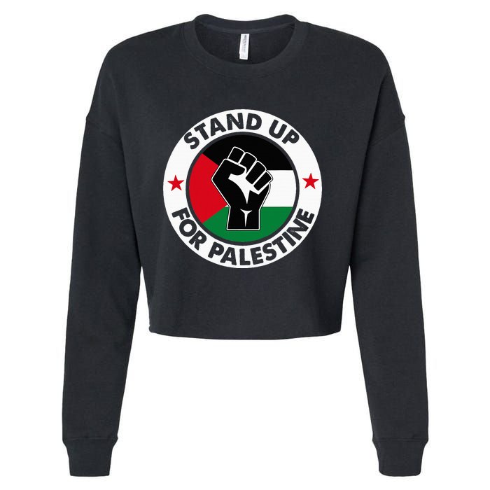 Free Palestine Stand Up For Palestine Cropped Pullover Crew