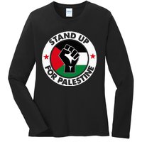 Free Palestine Stand Up For Palestine Ladies Long Sleeve Shirt