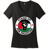 Free Palestine Stand Up For Palestine Women's V-Neck T-Shirt