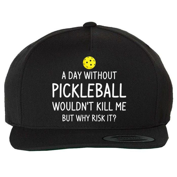 Funny Pickleball Saying Pickleball Player Wool Snapback Cap