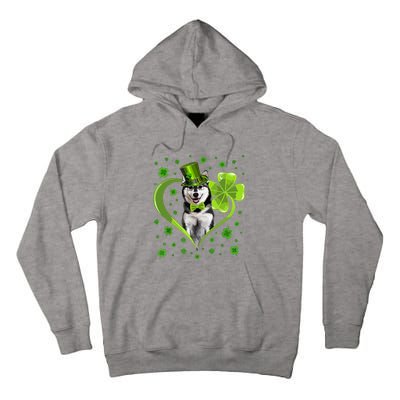 Funny Puppy Shamrock Siberian Husky Dog St Patricks Day Tall Hoodie