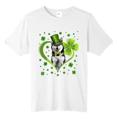 Funny Puppy Shamrock Siberian Husky Dog St Patricks Day Tall Fusion ChromaSoft Performance T-Shirt