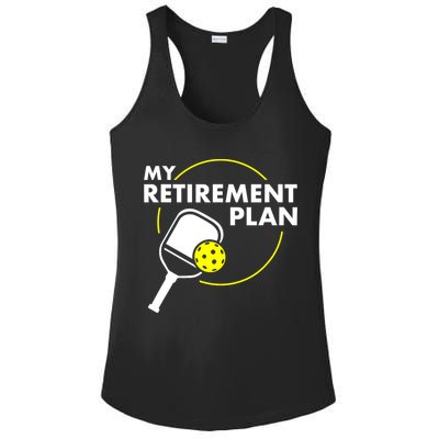 Funny Pickleball Slogan My Retirement Plan Gift Ladies PosiCharge Competitor Racerback Tank
