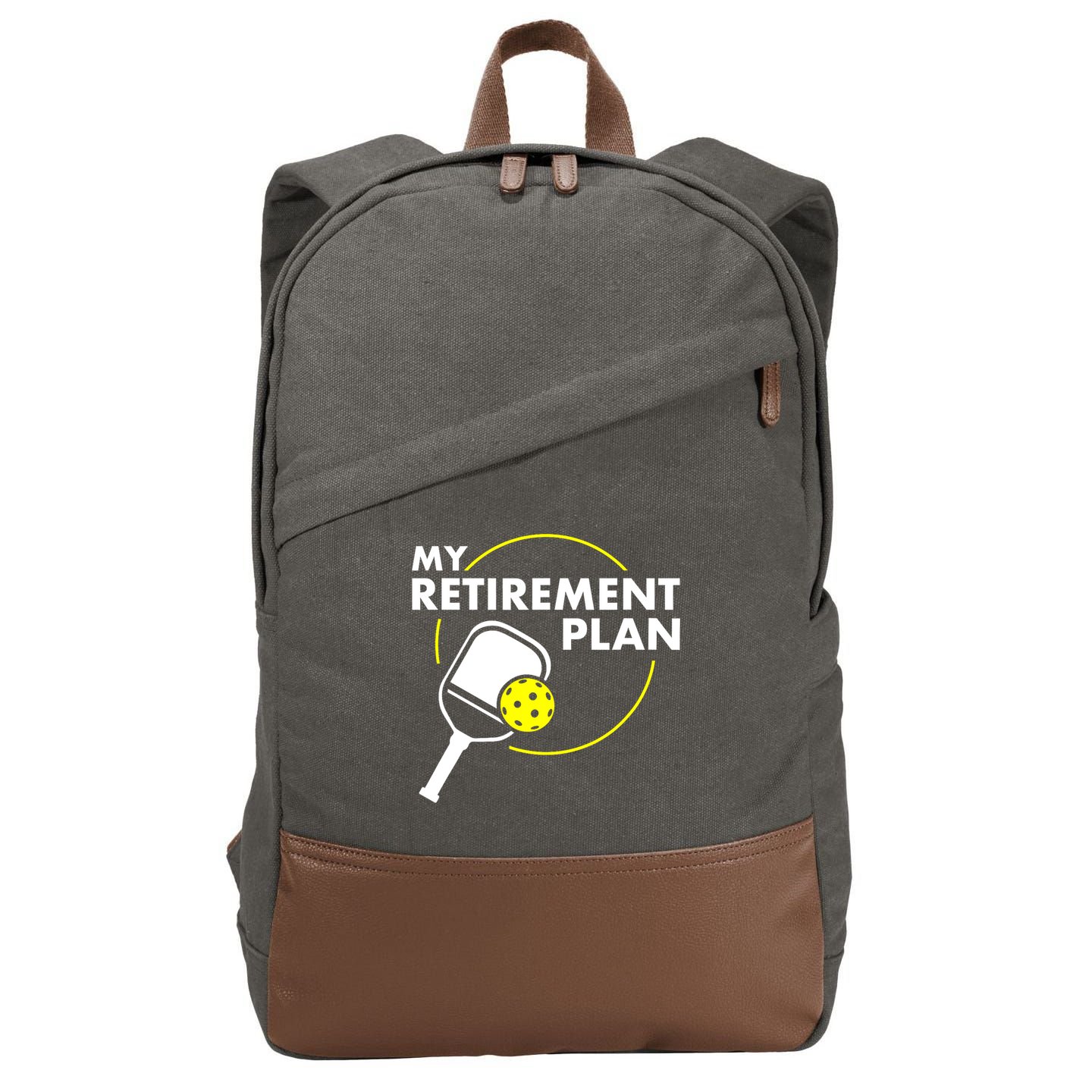 Funny Pickleball Slogan My Retirement Plan Gift Cotton Canvas Backpack