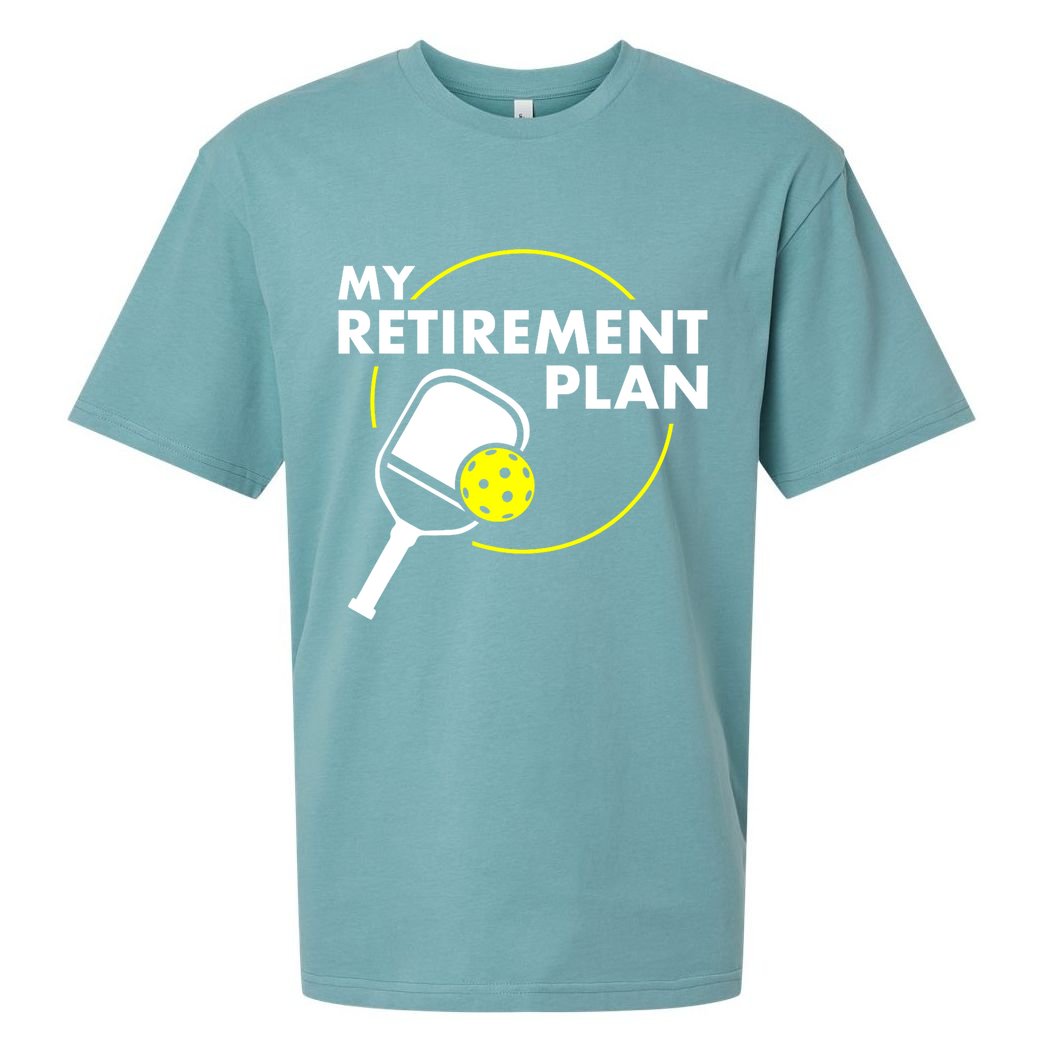 Funny Pickleball Slogan My Retirement Plan Gift Sueded Cloud Jersey T-Shirt