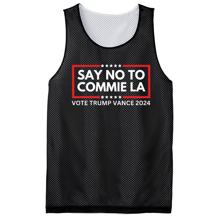 Funny Political Say No To Commie La Vote Trump Vance 2024 Mesh Reversible Basketball Jersey Tank