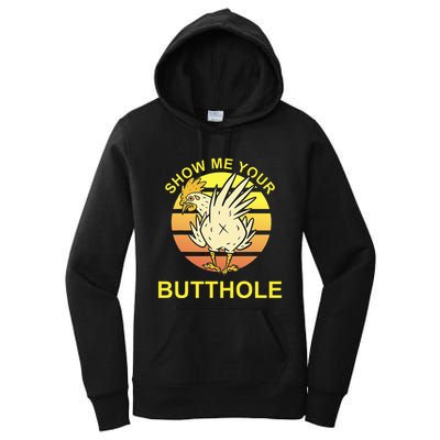 Funny Party Show Me Your Butthole Women's Pullover Hoodie