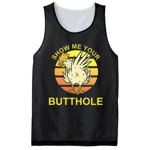 Funny Party Show Me Your Butthole Mesh Reversible Basketball Jersey Tank