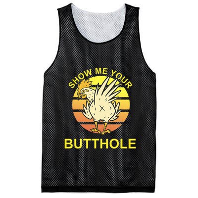 Funny Party Show Me Your Butthole Mesh Reversible Basketball Jersey Tank