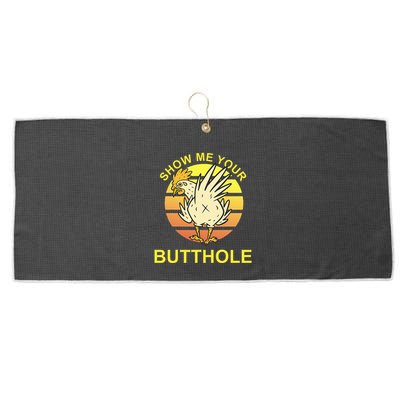 Funny Party Show Me Your Butthole Large Microfiber Waffle Golf Towel