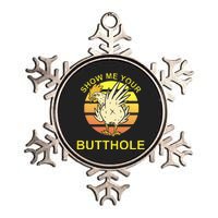 Funny Party Show Me Your Butthole Metallic Star Ornament