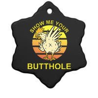 Funny Party Show Me Your Butthole Ceramic Star Ornament