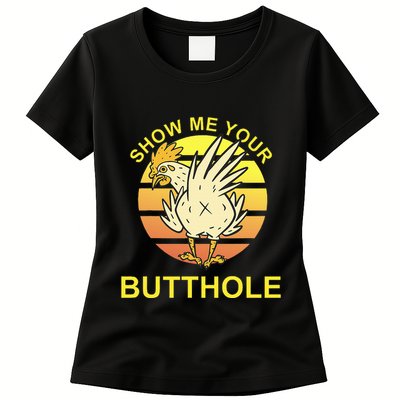 Funny Party Show Me Your Butthole Womens T-Shirt