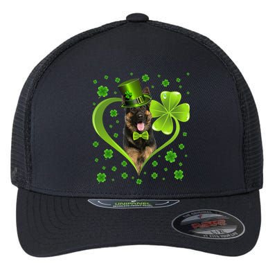Funny Puppy Shamrock German Shepherd Dog St. Patrick's Day Flexfit Unipanel Trucker Cap