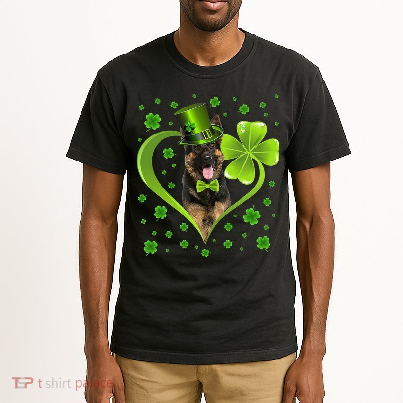 Funny Puppy Shamrock German Shepherd Dog St. Patrick's Day Tall T-Shirt