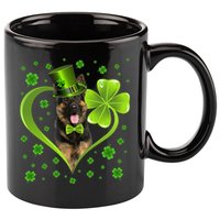 Funny Puppy Shamrock German Shepherd Dog St. Patrick's Day 11oz C Handle Ceramic Mug