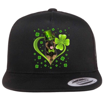 Funny Puppy Shamrock German Shepherd Dog St. Patrick's Day Flatbill Hat
