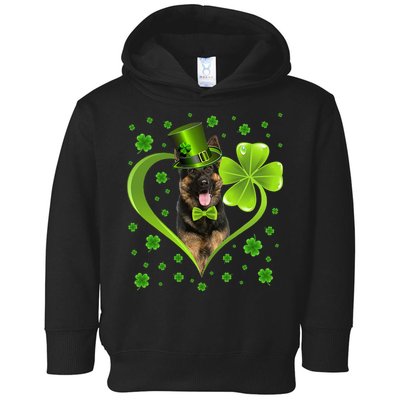 Funny Puppy Shamrock German Shepherd Dog St. Patrick's Day Toddler Hoodie