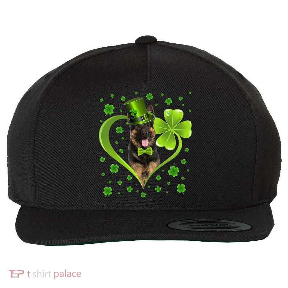 Funny Puppy Shamrock German Shepherd Dog St. Patrick's Day Wool Snapback Cap