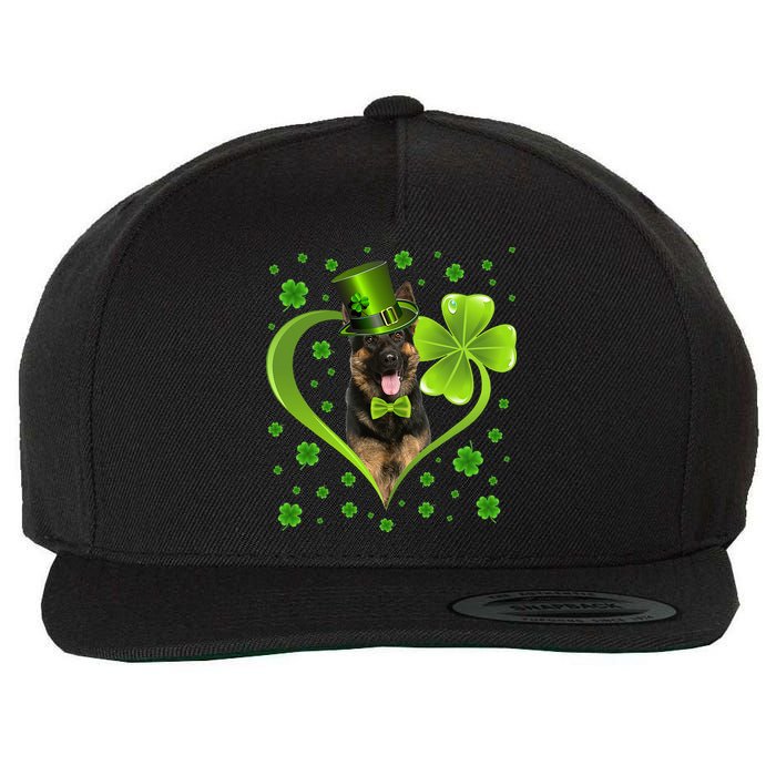 Funny Puppy Shamrock German Shepherd Dog St. Patrick's Day Wool Snapback Cap
