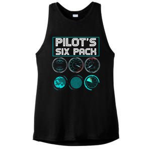 Funny Pilot Six Pack Gift Airplane Pilot Gift Ladies PosiCharge Tri-Blend Wicking Tank