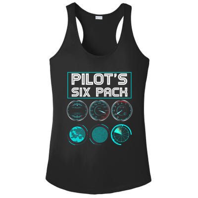 Funny Pilot Six Pack Gift Airplane Pilot Gift Ladies PosiCharge Competitor Racerback Tank