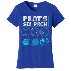 Funny Pilot Six Pack Gift Airplane Pilot Gift Women's T-Shirt