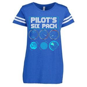 Funny Pilot Six Pack Gift Airplane Pilot Gift Enza Ladies Jersey Football T-Shirt