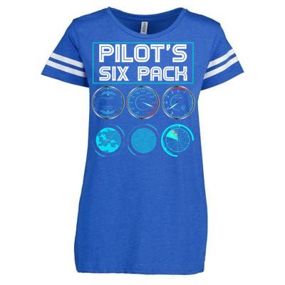 Funny Pilot Six Pack Gift Airplane Pilot Gift Enza Ladies Jersey Football T-Shirt