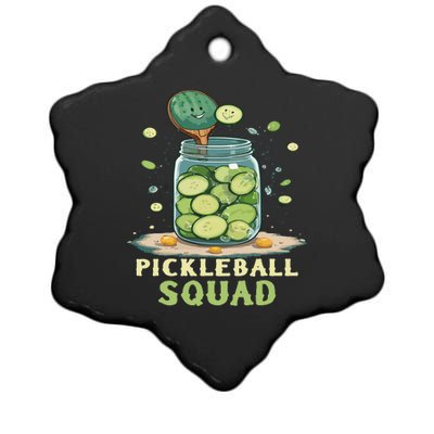 Funny Pickleball Squad Ceramic Star Ornament