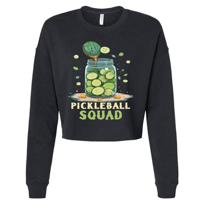 Funny Pickleball Squad Cropped Pullover Crew