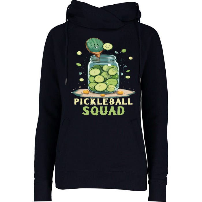 Funny Pickleball Squad Womens Funnel Neck Pullover Hood