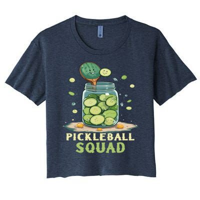 Funny Pickleball Squad Women's Crop Top Tee