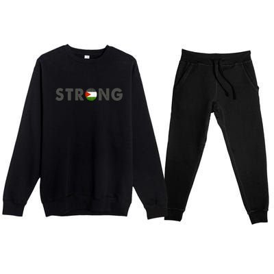 Free Palestine Strong Premium Crewneck Sweatsuit Set