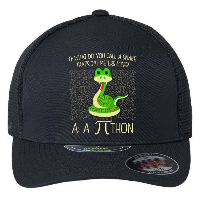 Funny Python Snake Pi Day Flexfit Unipanel Trucker Cap