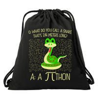 Funny Python Snake Pi Day Drawstring Bag