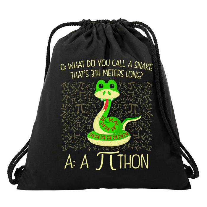 Funny Python Snake Pi Day Drawstring Bag